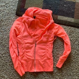 Neon orange lightweight zip up